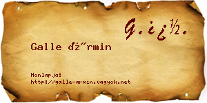 Galle Ármin névjegykártya